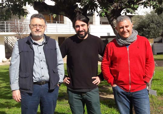 (D’esquerra a dreta). Plini Montoya, Vicente D. Crespo i Francisco J. Ruiz Sánchez.